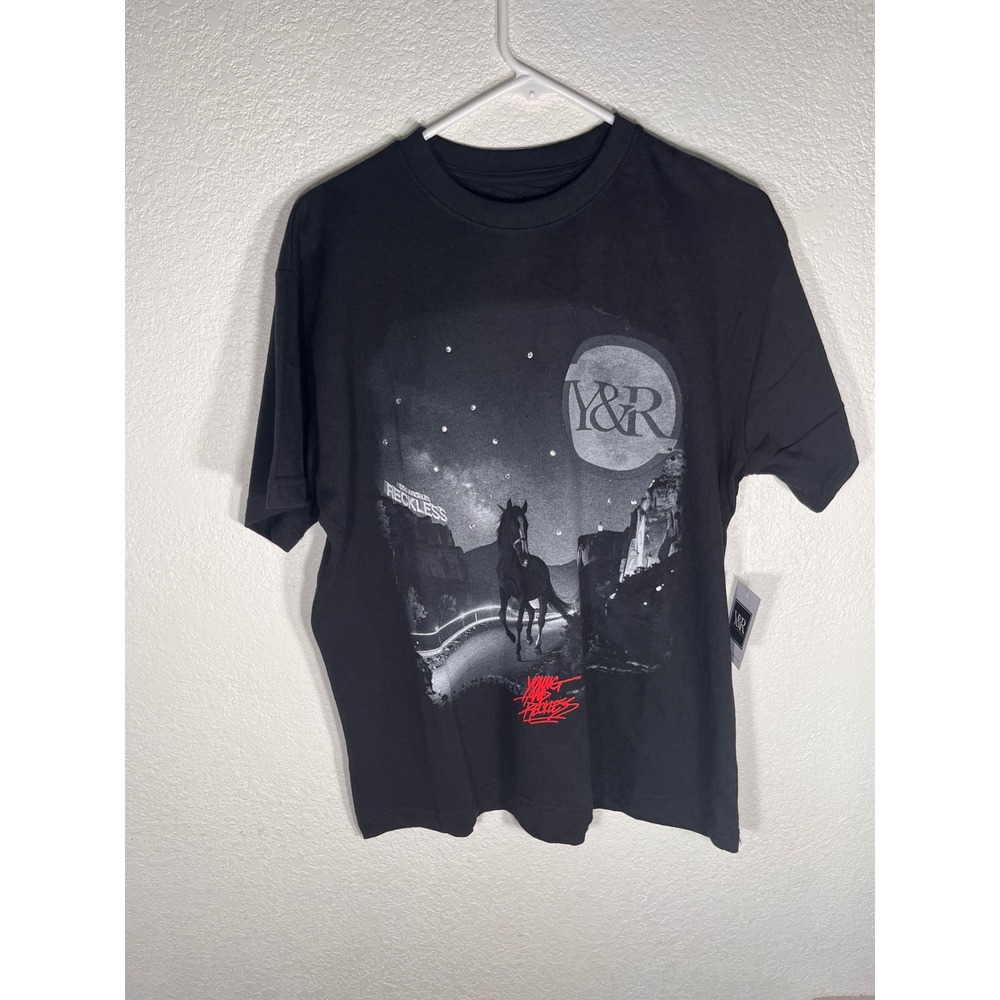 NWT Young & Reckless Black Graphic Tee - Teen Boys Size Medium (Y&R)
